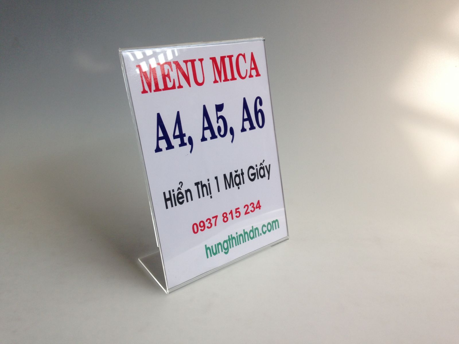 menu mica A5 giá rẻ