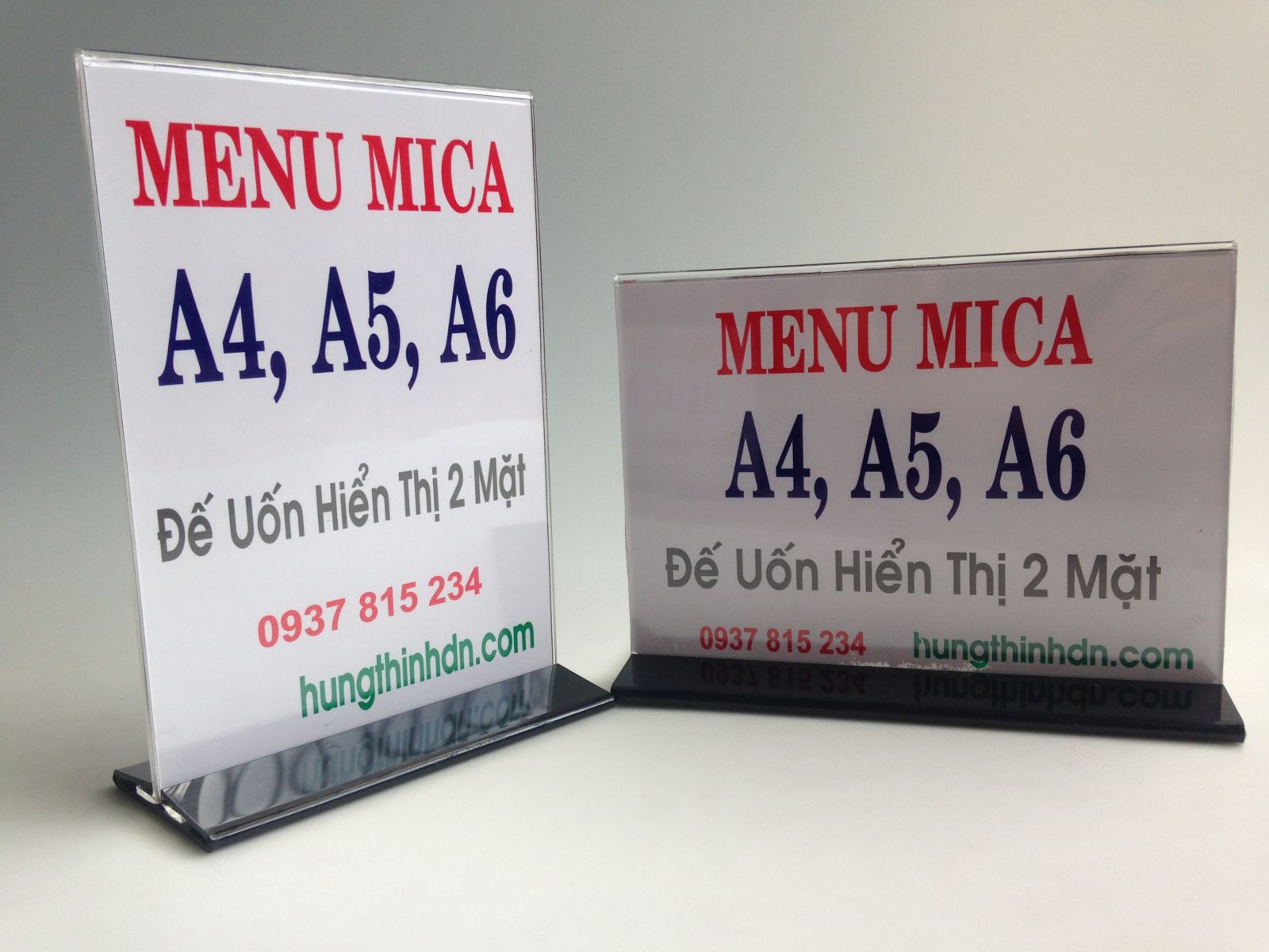 Kệ thực đơn mica , menu mica giá rẻ HCM - 3