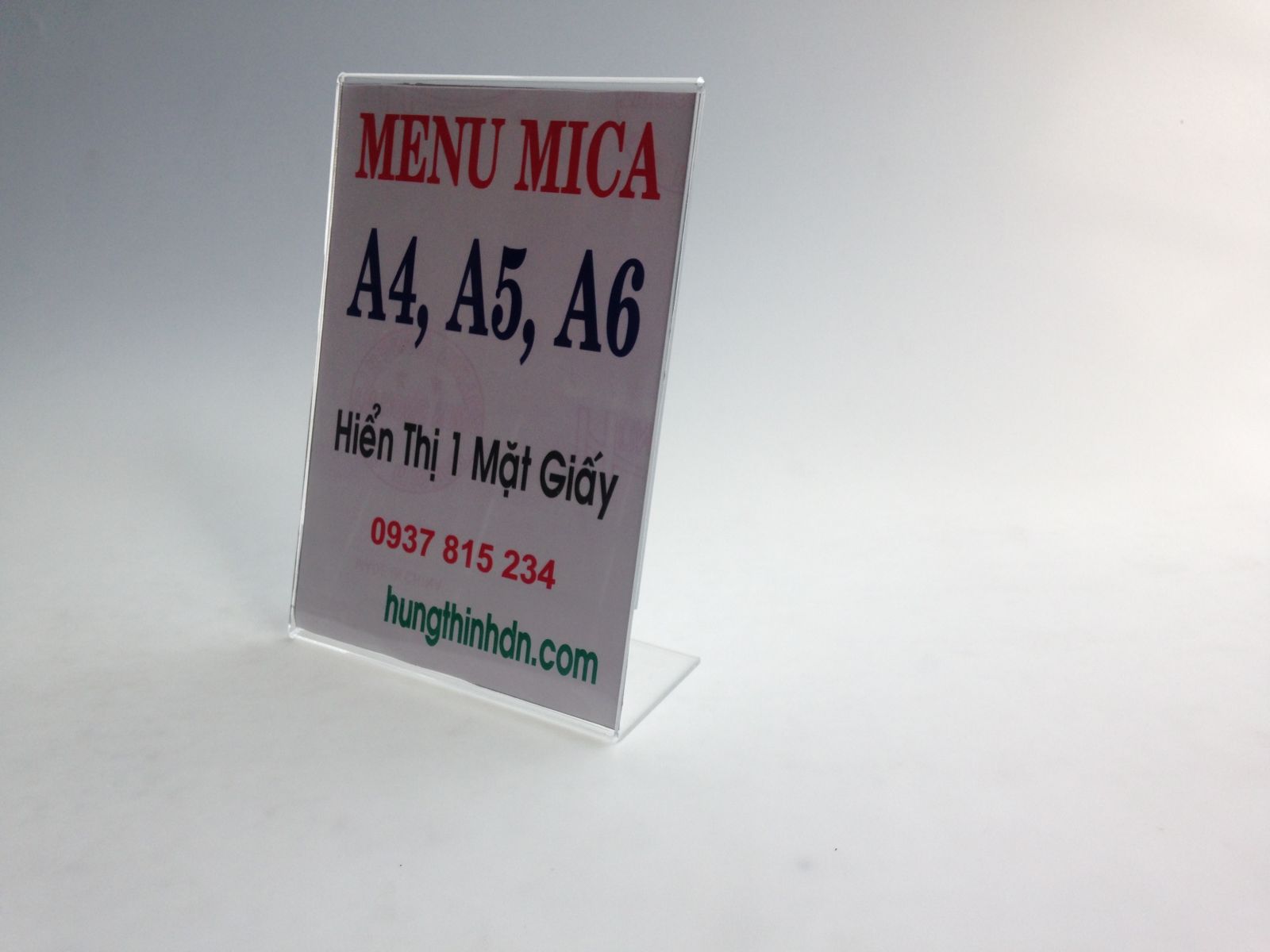 menu mica Ạ5 chữ L
