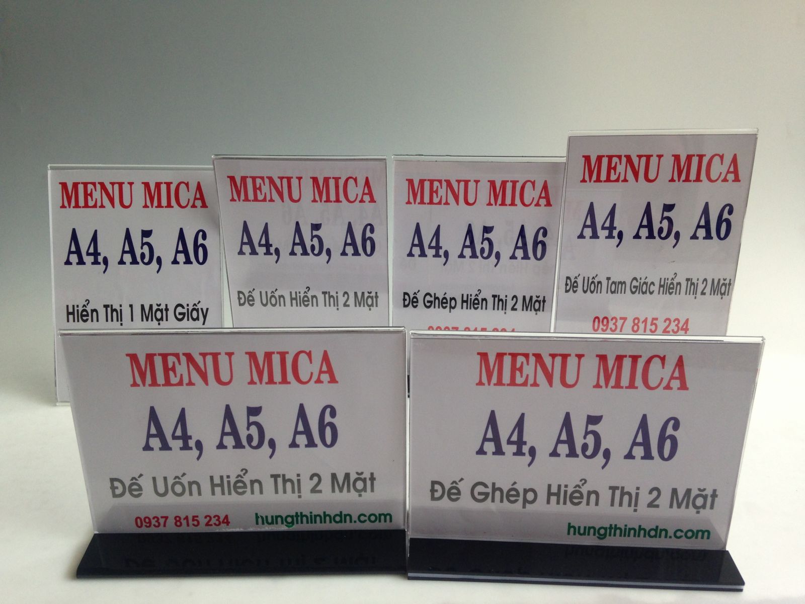 Khung kệ menu mica để bàn giá rẻ HCM